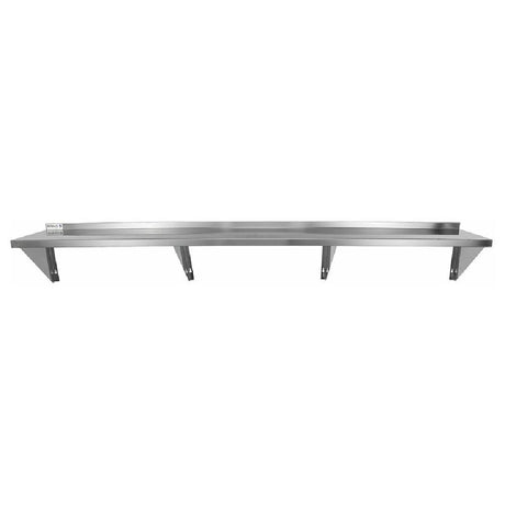 Stainless steel wall-mounted shelf with brackets for 1596WS18G standard duty storage