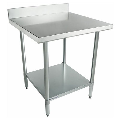 Stainless steel Empura WT4B3030 standard duty work table with backsplash and lower shelf