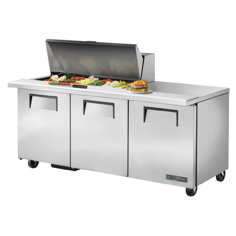 True Mfg. - General Foodservice TSSU-72-18M-B-HC - Mega Top Sandwich/Salad Unit, (18) 1/6 Size (4"D) Poly Pans