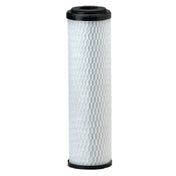 Cylindrical white CG5-10S water filter cartridge with black end caps and honeycomb pattern