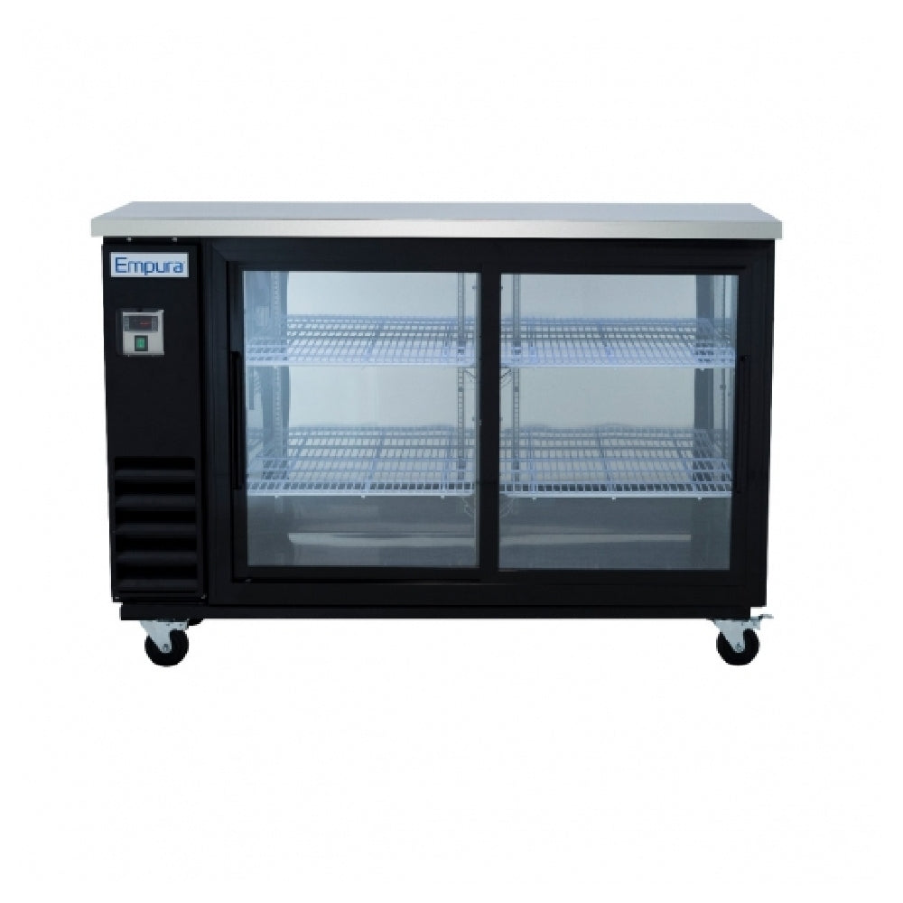 Empura Refrigeration E-KBB60-2G-24SD Refrigerated Back Bar Storage Cabinet Sliding Door 60" W