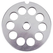 Empura Stainless 12P2-3-8 grinder plate featuring circular holes in a precise arrangement