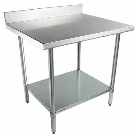 Empura Standard Duty Stainless Steel Work Table with Backsplash and Lower Shelf