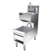 Perlick TSF12CS TSF Series Underbar Combination Hand/Dump Sink 12"W X 24"D 6" Backsplash With 16 Oz. Pump Soap Dispenser