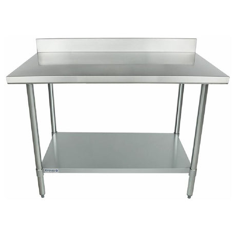 Stainless Steel Work Table with Backsplash and Lower Shelf from Empura Standard Duty