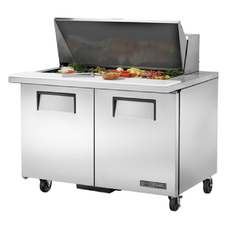 True Mfg. - General Foodservice TSSU-48-18M-B-HC - Mega Top Sandwich/Salad Unit, (18) 1/6 Size (4"D) Poly Pans