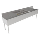 Perlick TS96M3-DB - TS Series Underbar Multi-tank Sink Unit, Three 18 Gauge Stainless Steel Compartment