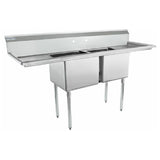 Stainless steel Empura Stainless ESD21818LR18 sink with two basins and drainboards