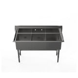 Atosa USA, Inc. SS2424F31D24 - MixRite Sink, 3-compartment, 120"W X 30"D X 44-1/2"H Overall
