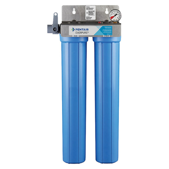 Dual-stage Blue Water Filtration System with Pressure Gauge for FXI Water Filtration