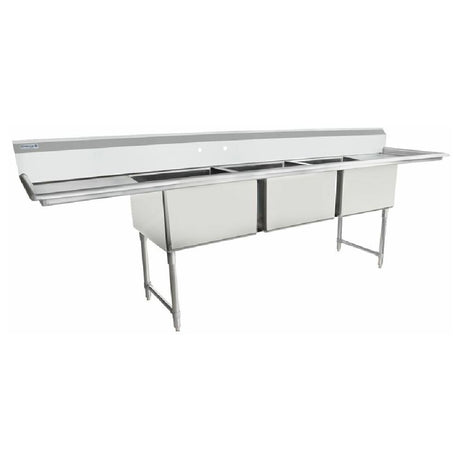 Commercial Stainless Steel Triple-Compartment Sink, Empura Stainless EHD32424LR24 model