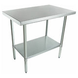 Empura Stainless EWT2436 Empura ECONOMY Work Table 24" X 36" No Backsplash Plastic Adjustable Bullet Feet