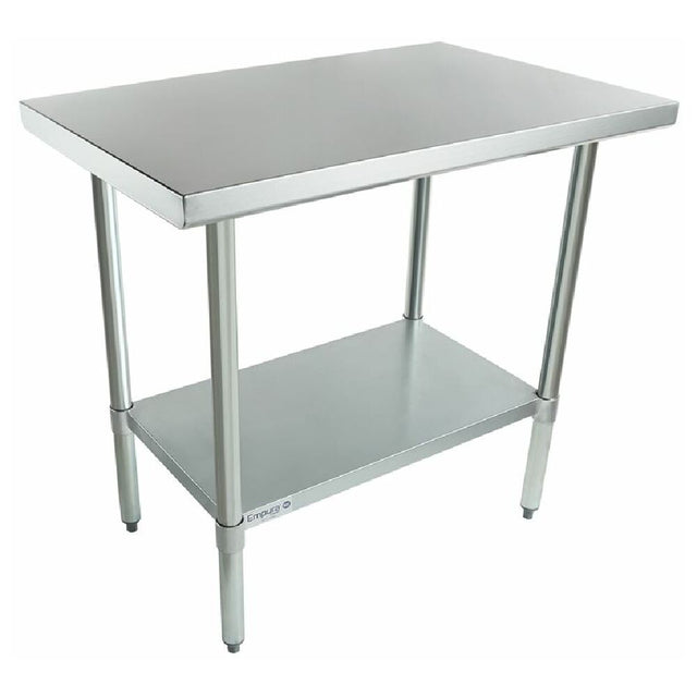 Stainless Steel Work Table with Two Tiers and Plastic Adjustable Bullet Feet for Durability