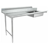 Empura Stainless E-SDT-60L Stainless Steel Soiled Dish Table Left Side 60"W X 30"D X 43.75"H