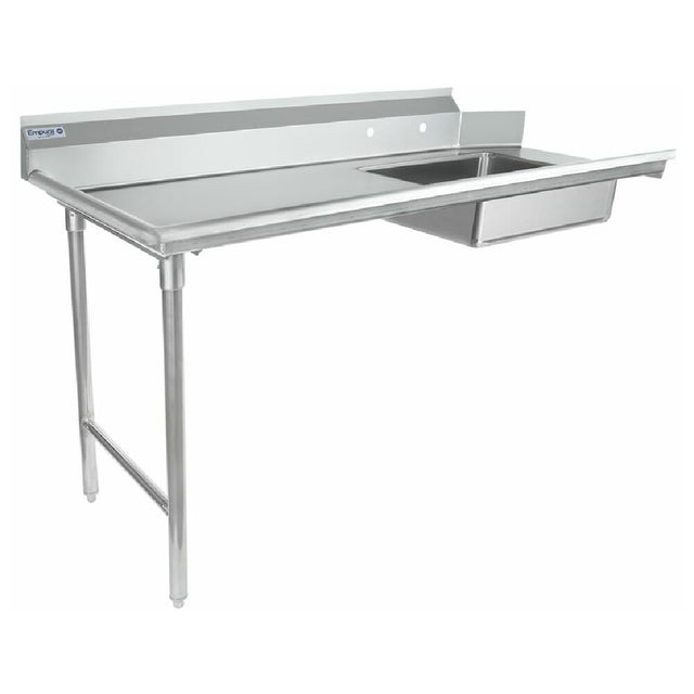 Empura Stainless E-SDT-60L Stainless Steel Soiled Dish Table Left Side 60"W X 30"D X 43.75"H