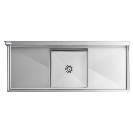 Stainless steel Empura Stainless EHD12424LR24 sink with double drainboards and heavy duty design