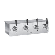 Stainless steel Perlick Space Saver Draft Beer Dispenser with four draft handles