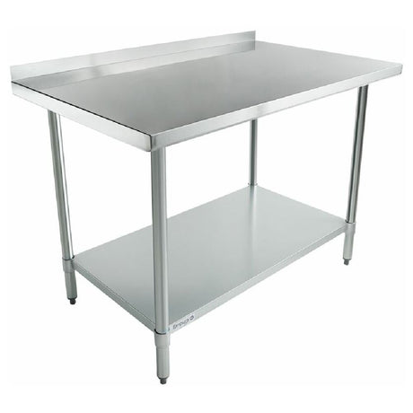 Stainless Steel Work Table with Backsplash and Lower Shelf from Empura Economy Work Table