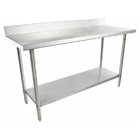 Empura Stainless SWT4B2460 Super Duty Work Table with Backsplash and Lower Shelf