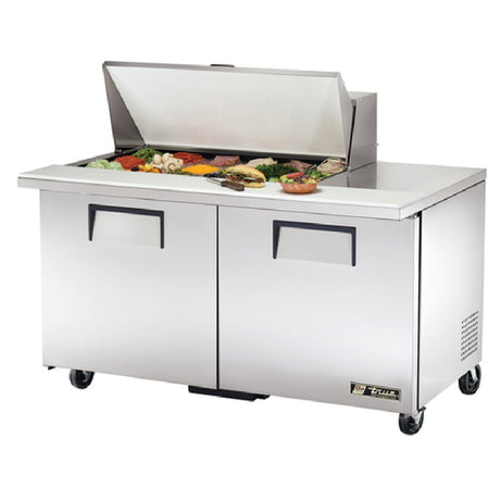 True Mfg. - General Foodservice TSSU-60-18M-B-HC - Mega Top Sandwich/Salad Unit, (18) 1/6 Size (4"D) Poly Pans