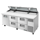 True Mfg. - General Foodservice TPP-AT2-93D-4-HC - Pizza Prep, 33 - 41°F Pan Rail