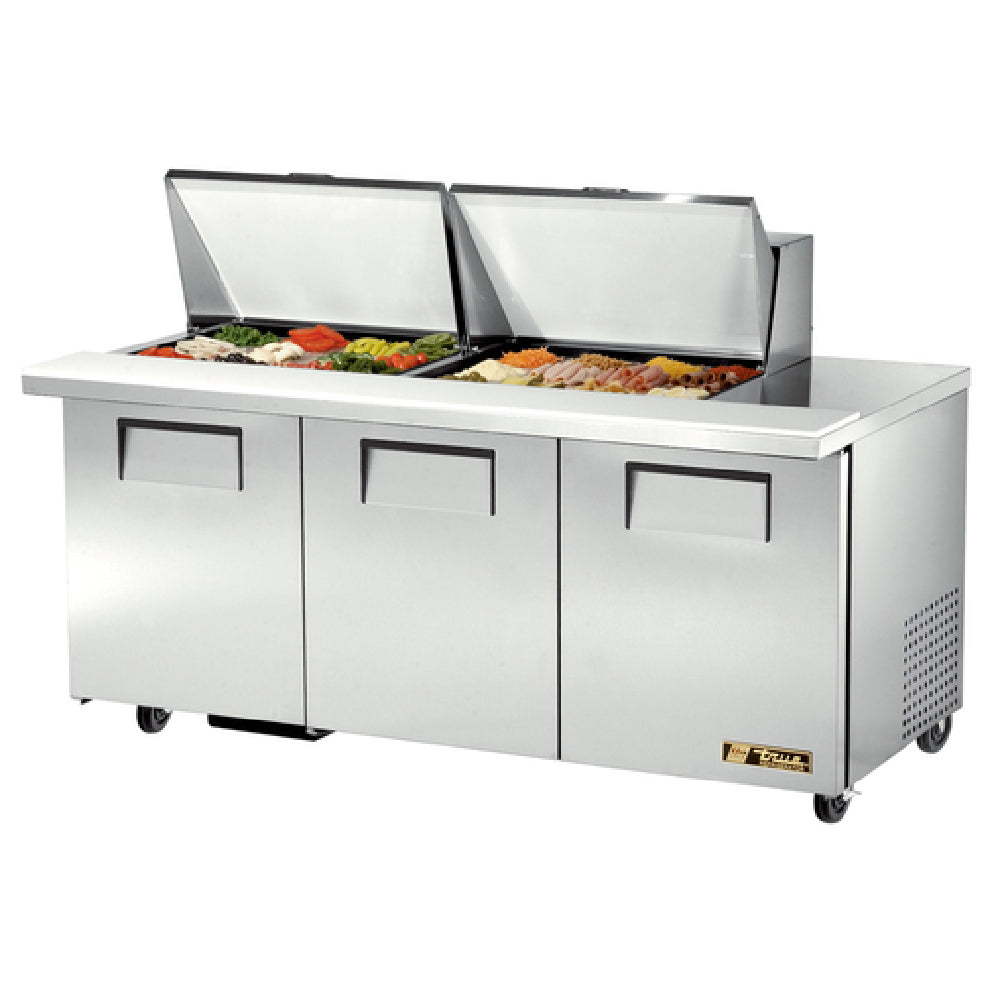 True Mfg. - General Foodservice TSSU-72-24M-B-ST-HC - Mega Top Sandwich/Salad Unit