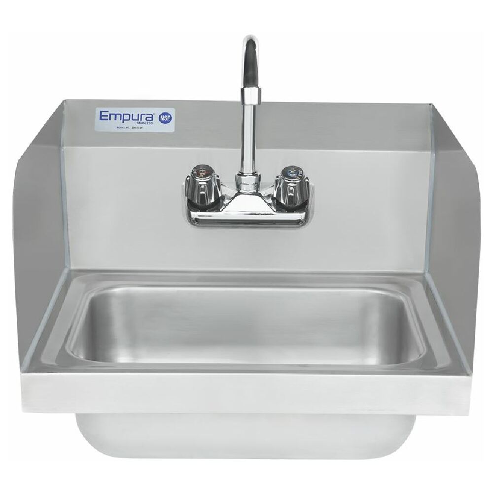 Empura EHS17SP Hand Sink with Backsplash and Faucet for Commercial Use