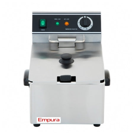 Stainless Steel Empura Commercial Electric Countertop Fryer with Temperature Controls and Lights