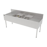 Perlick TSF72M3-DB - TSF Series Underbar Multi-tank Sink Unit, Three 18 Gauge Stainless Steel Compartment