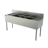 Perlick TSD44C - TSD Series Underbar Sink Unit, Four Compartment, 48"W X 24"D