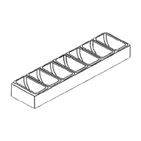 Perlick CC7 Condiment Tray 7 Plastic Cups Stainless Steel Rack