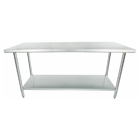 Stainless steel economy work table with undershelf from Empura, 30’’ x 72’’, galvanized steel