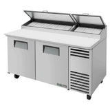 True Mfg. - General Foodservice TPP-AT-67-HC - Pizza Prep, 33 - 41°F Pan Rail, Stainless Steel Cover