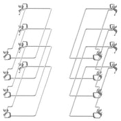 Technical diagram of plumbing fixtures and pipes for Hoshizaki Stainless Steel Support Wire Tray