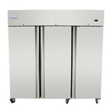 Empura E-KB82TF - Reach-In Freezer, 3 Swing Solid Doors, 81"W X 32.7"D X 82.3"H