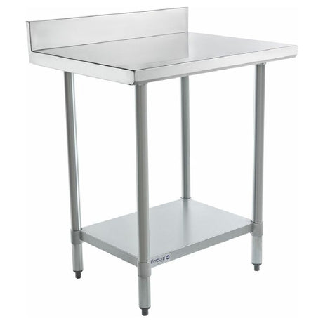 Stainless Steel Prep Table with Backsplash and Lower Shelf, Empura Standard Duty Work Table