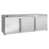 Perlick BBRLP72 - Low Profile Refrigerated Back Bar Cabinet, Three-section, 72"W