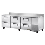 True Mfg. - General Foodservice TWT-93D-6-HC - Deep Work Top Refrigerator, Three-section