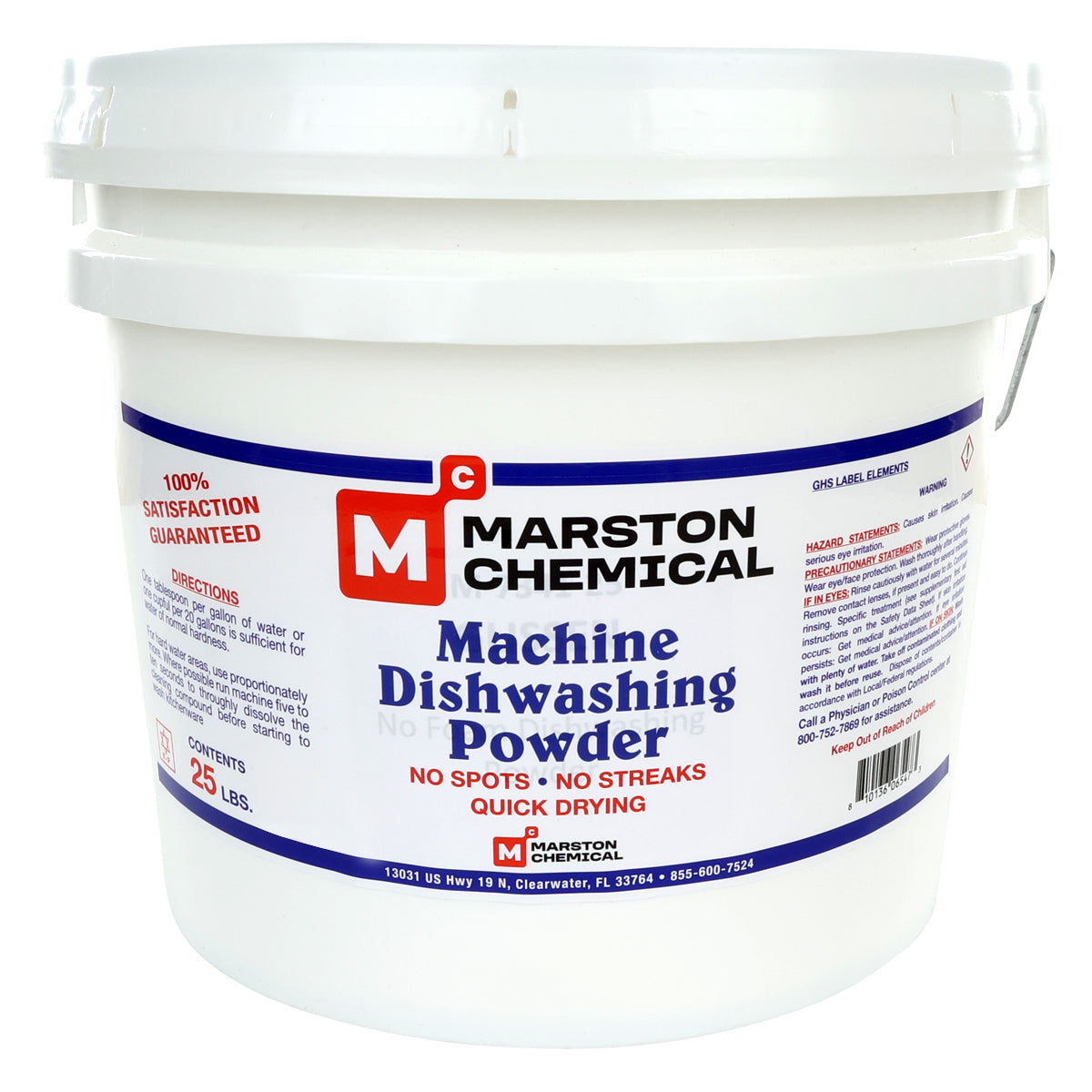 Marston Chemical 300009 Machine Dishwashing Powder 25 Lbs No Spots
