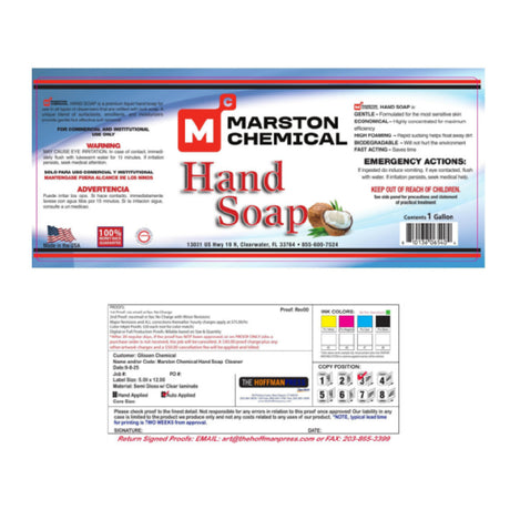 Marston Chemical 300192 Coconut Hand Soap 1 Gallon Formulated For The Most Sensitive Skin