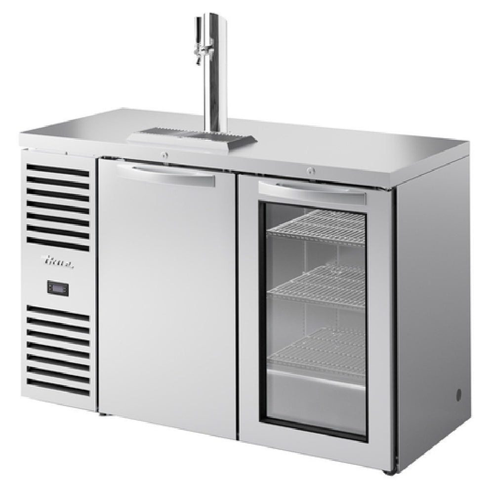 True Mfg. - Premier Bar TDR52-RISZ1-L-S-SG-1 - Refrigerated Draft Bar Cooler, Two-section