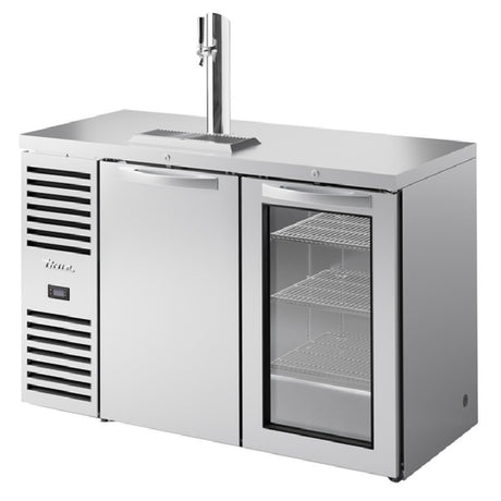 True Mfg. - Premier Bar TDR52-RISZ1-L-S-SG-1 - Refrigerated Draft Bar Cooler, Two-section