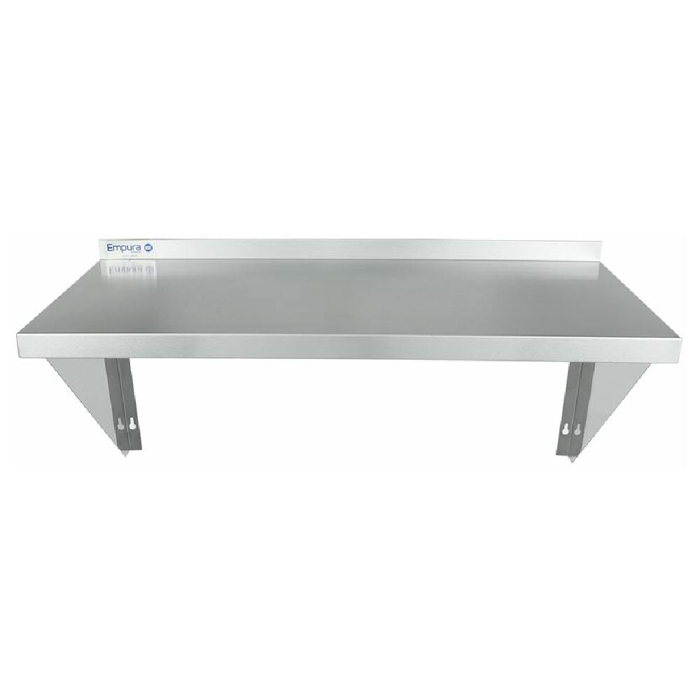 Empura Stainless 1836WS16G Heavy Duty Empura Wall Mount Storage Shelf 18" X 36" 16GA 430S/S Shelf And Brackets