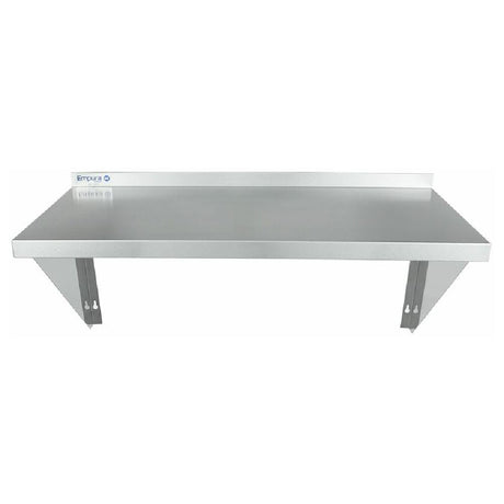 Stainless steel wall-mounted shelf with brackets from Empura for heavy-duty storage