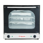 Empura Equipment E-COH-2670W Countertop Convection Oven showcasing dual control knobs and glass door