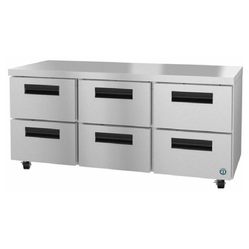 Hoshizaki UR72B-D6 - Steelheart Series Undercounter Refrigerator, Three-section, 72"W