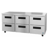 Hoshizaki UR72B-D6 - Steelheart Series Undercounter Refrigerator, Three-section, 72"W