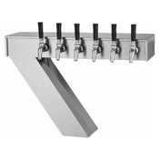 Stainless steel seven draft beer tower with six faucets and drip tray for counter use