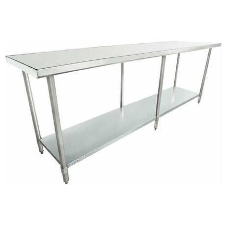 Stainless steel standard duty work table with undershelf, Empura WT2496, galvanized steel