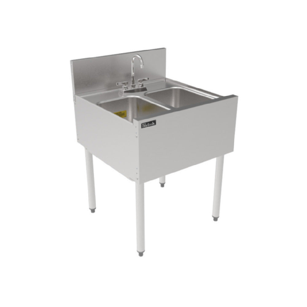 Perlick TSF24M2 - TSF Series Underbar Multi-tank Sink Unit, Two 18 Gauge Stainless Steel Compartments